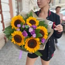 Bouquet "Bright day" (with sunflower)