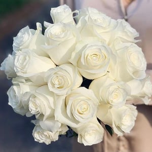 Bridal bouquet of white roses