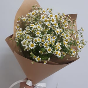 Bouquet 'Tanacetum in craft paper'