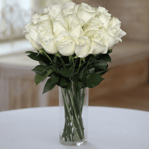 Long-Stemmed White Roses Bouquet