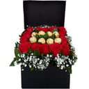 Flower box 'Upholstered box of roses and chocolates'