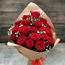 Arreglo floral '19 rosas rojas con gypsophila'