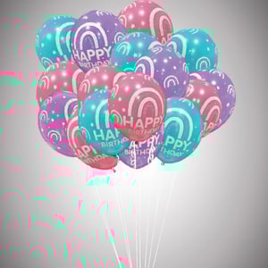 15 mixed colour Birthday Ballon set