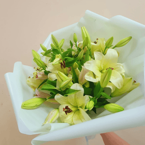 Bouquet of white lilies