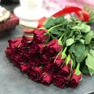 Bouquet '19 roses rouges du Kenya'