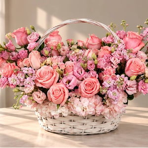 Panier de fleurs 'Atelier des Roses'