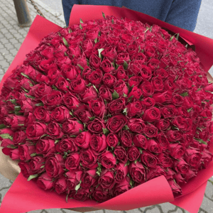 301 red roses bouquet