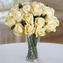 A bouquet of 25 white roses