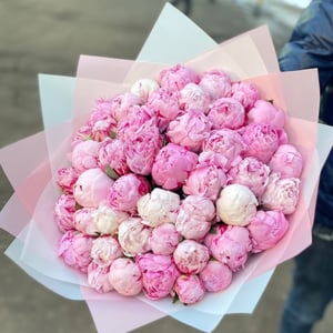 Ramo de 45 peonias rosas