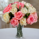 20 Pink and White Roses