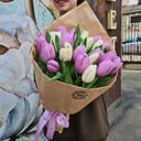 Bouquet of tulips 25 pcs "Lavender"