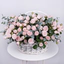Flower basket 'Basket of spray peony roses'