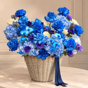 Panier de fleurs 'Océan de tendresse'