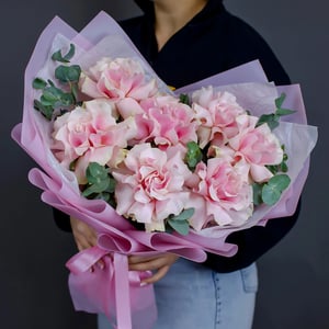 French Rose Bouquet with Eucalyptus