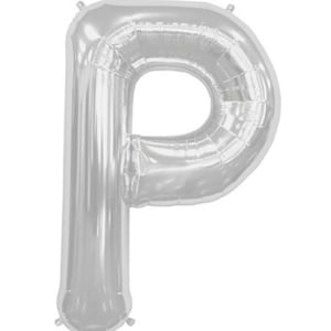 Palloncino a forma di lettera P in foil argentato