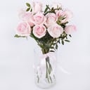 Bouquet '12 pink roses with greenery'