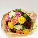 Bouquet of 15 multi-colored roses