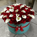 Roses and Callas in a box