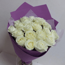 Bouquet of 19 white roses