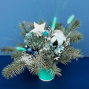 Caja de flores 'Composition of Spruce and Cotton'