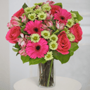 Bouquet 'The Best Gift: pink Roses, Gerberas and Alstroemerias'