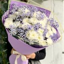 Bouquet of chrysanthemums and gypsophila